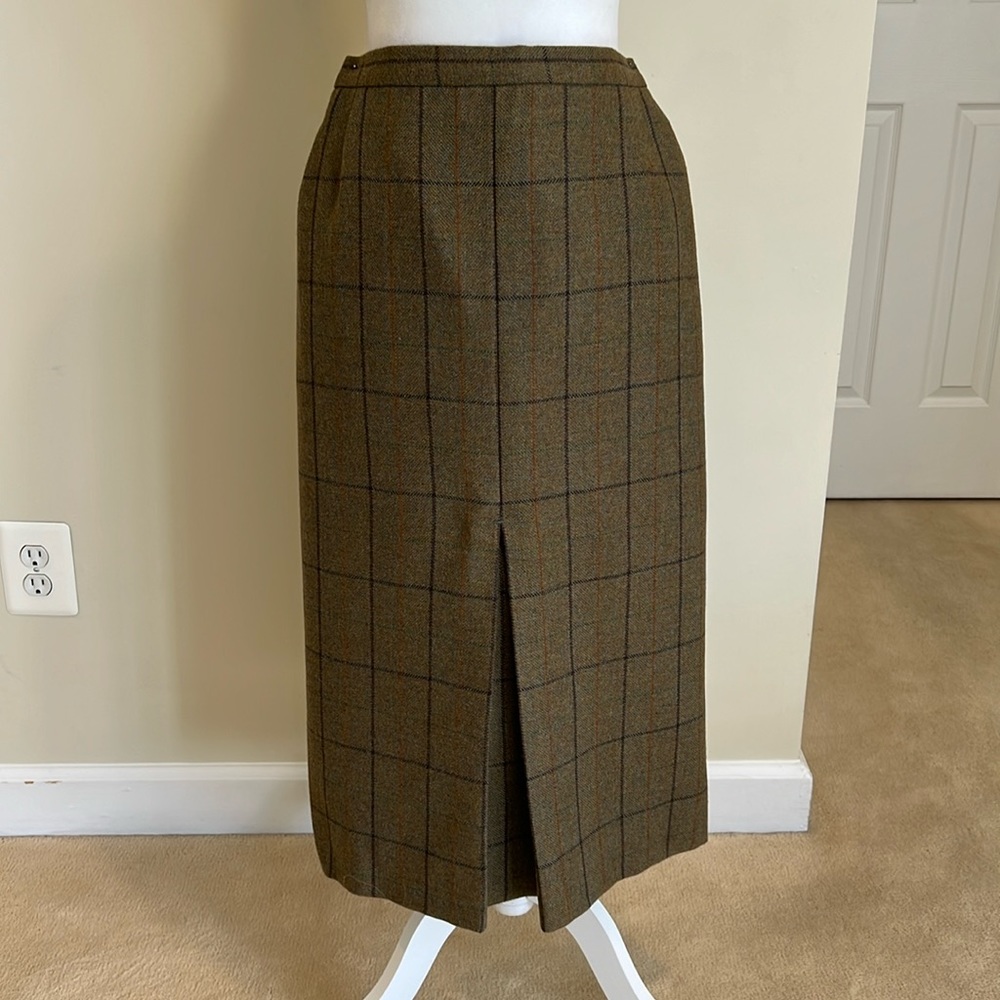 Plaid wool skirt